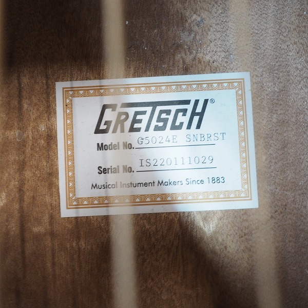 実際に弊社で買取させて頂いた★GRETSCH/グレッチ  G5024E エレアコ/アコースティックギター/アコギ ソフトケース付の画像 4枚目