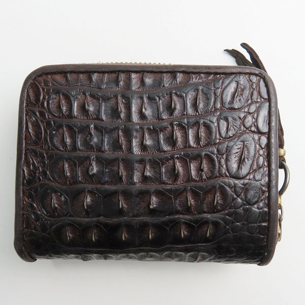 実際に弊社で買取させて頂いた【ギャラ付】BWL/ビルウォールレザー COIN ZIPPER /CAIMAN BRAWN カイマンクロコ コインケース ゴールドプレート W966の画像 1枚目