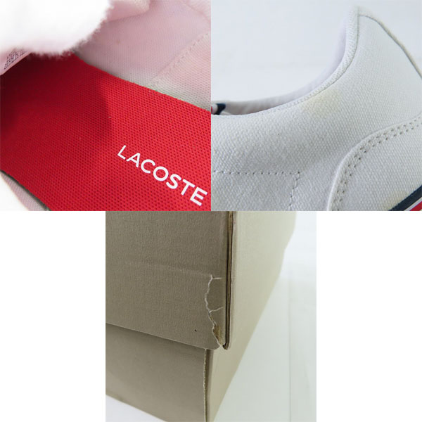 実際に弊社で買取させて頂いたLACOSTE/ラコステ ローカット スニーカー CAMO148 ホワイト UK7.5の画像 6枚目