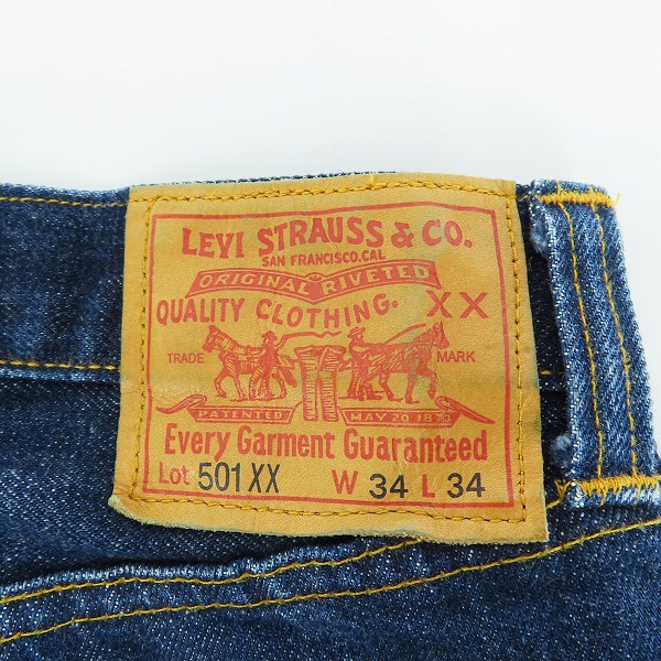 実際に弊社で買取させて頂いたLEVIS/リーバイス 1947モデル 復刻 501XX USA製 刻印R デニムパンツ 475019124 W34L34の画像 2枚目