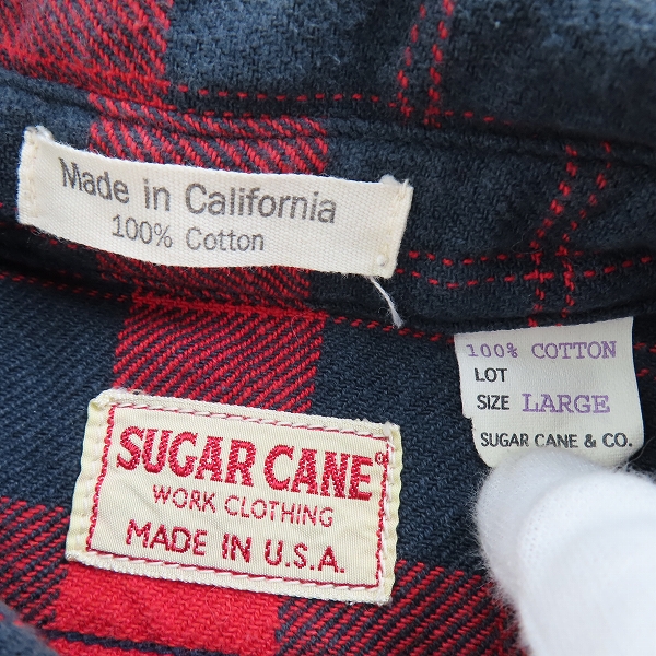 実際に弊社で買取させて頂いたSUGAR CANE/シュガーケーン ツイルチェック シャツ/Lの画像 2枚目