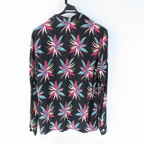 実際に弊社で買取させて頂いたWACKO MARIA/ワコマリア PRINTED FLOWER L/S HAWAIAN SHIRTS 長袖シャツ/ブラック/Lの画像 1枚目
