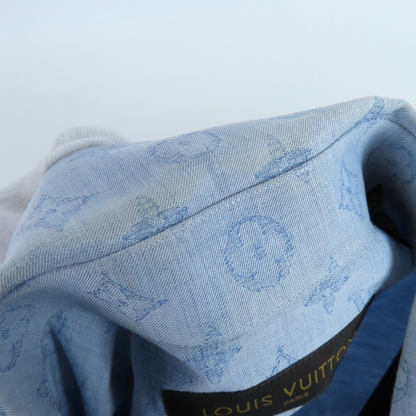 実際に弊社で買取させて頂いた【JPタグ】LOUIS VUITTON/ルイヴィトン モノグラム LV刺繍 シャンブレーシャツ XLの画像 7枚目