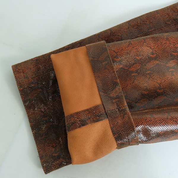 実際に弊社で買取させて頂いたJOHN LAWRENCE SULLIVAN/ジョンローレンスサリバン パイソン柄 豚革 レザーパンツ 2A013-0321-45/46の画像 7枚目