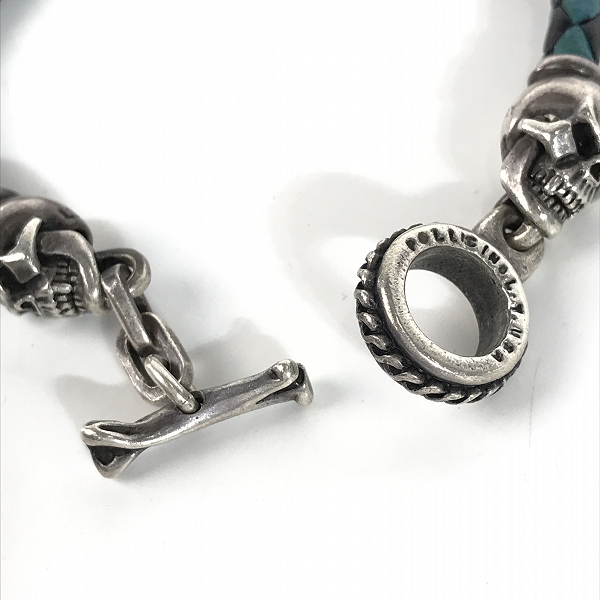 実際に弊社で買取させて頂いたLEATHERS & TREASURES/レザーズアンドトレジャーズ スカル レザーブレスレットの画像 3枚目