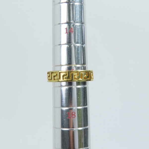 実際に弊社で買取させて頂いたVERSACE/ヴェルサーチ グレカ モチーフ ロゴ リング 16.5号の画像 5枚目