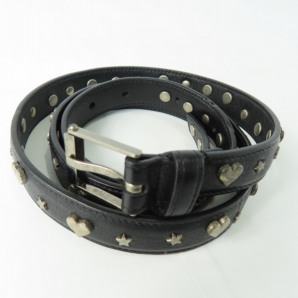 実際に弊社で買取させて頂いたYSL/YVES SAINT LAURENT/イヴサンローラン ハート/スタースタッズ ナローベルト