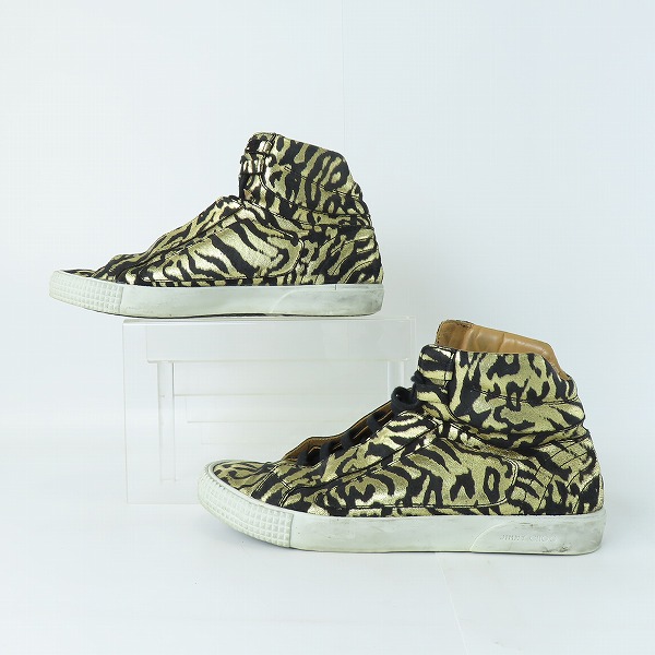 実際に弊社で買取させて頂いたJIMMY CHOO/ジミーチュウ 総柄 ハイカット スニーカー/40の画像 3枚目