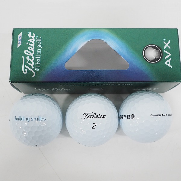 実際に弊社で買取させて頂いた【未使用/オウンネーム】Titleist/タイトリスト PRO V1X・AVX  ゴルフボール ホワイト 計3スリーブの画像 2枚目
