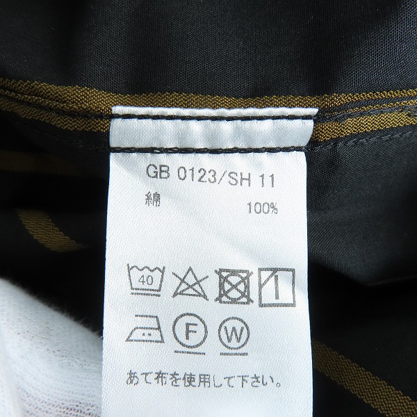 実際に弊社で買取させて頂いた【未使用】glamb/グラム Stripe Long SH ストライプロングシャツ/バンドカラーシャツ GB0123/SH11 Lの画像 3枚目