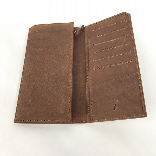 実際に弊社で買取させて頂いた土屋鞄 オリジンオイルヌメ　ロングウォレット/長財布　かぶせ式 牛革レザー ブラウン　の画像 4枚目