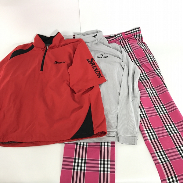 実際に弊社で買取させて頂いた【おまとめ】TOURSTAGE/ツアーステージ TIGORA/ティゴラ SRIXON/スリクソン 他 シャツ/パンツ ゴルフウェア