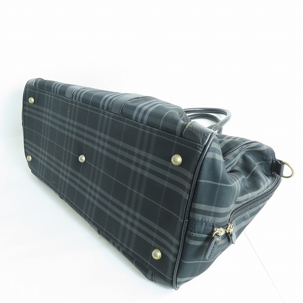 実際に弊社で買取させて頂いたBurberry/バーバリー ゴルフ チェック柄 ボストンハンドバッグ ブラックの画像 2枚目