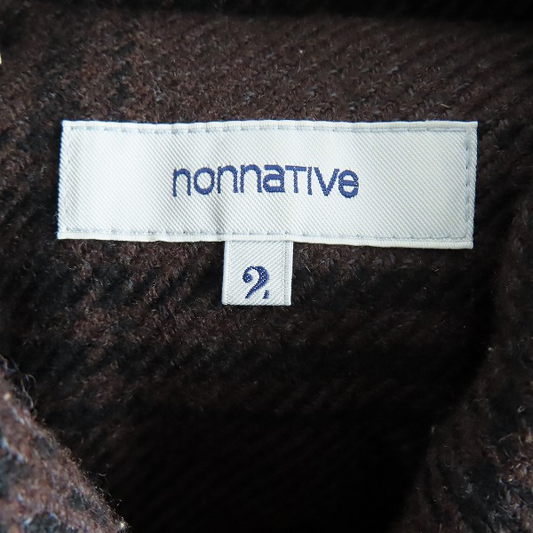 実際に弊社で買取させて頂いたnonnative/ノンネイティブ ウール中綿チェックジャケット レザー TNP-NN-WJ-6004/2の画像 3枚目