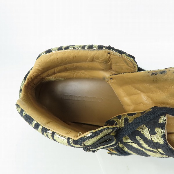 実際に弊社で買取させて頂いたJIMMY CHOO/ジミーチュウ 総柄 ハイカット スニーカー/40の画像 4枚目