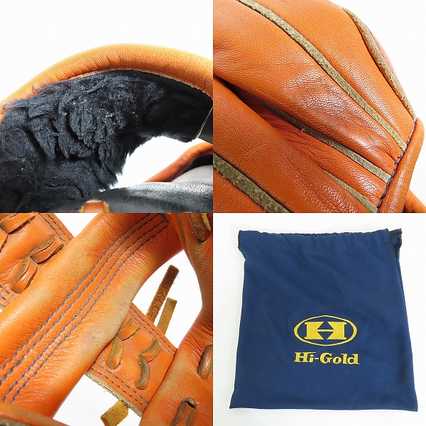 実際に弊社で買取させて頂いたHI-GOLD/ハイゴールド 己極シリーズ 軟式 右投げ用  三塁手/オールポジション グローブ OKG-6715の画像 9枚目