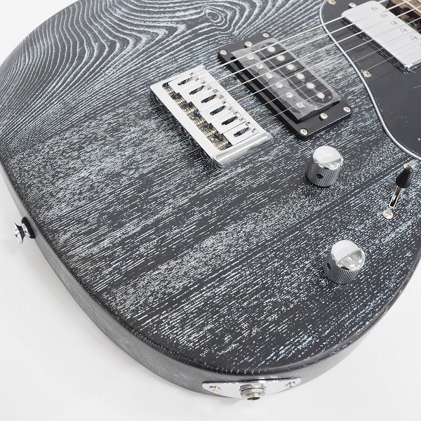 実際に弊社で買取させて頂いた★GrassRoots/グラスルーツ G-THROBBER-DX See Thru Black in White テレキャスシェイプ エレキギター ソフトケース付の画像 5枚目