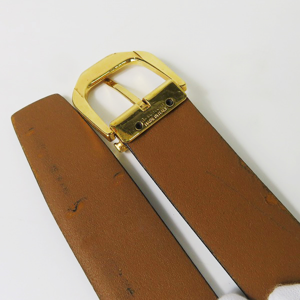 実際に弊社で買取させて頂いたa.testoni/ア・テストーニ レザーベルト/ブラックの画像 2枚目
