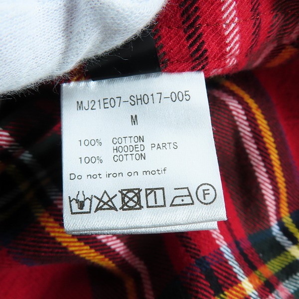 実際に弊社で買取させて頂いたmastermind JAPAN/マスターマインドジャパン 21AW チェック フーデッドシャツ MJ21E07-SH017-005/Mの画像 6枚目