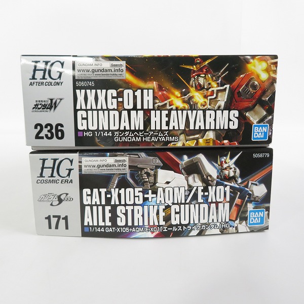 実際に弊社で買取させて頂いた【未組立】BANDAI/バンダイ HG 1/144 ガンダムヘビーアームズ/エールストライクガンダム 2点セット/W/SEED/ガンプラの画像 3枚目