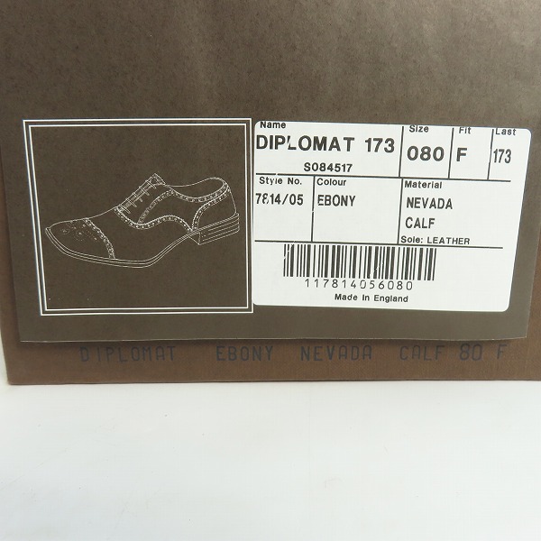 実際に弊社で買取させて頂いたChurch's/チャーチ DIPLOMAT 173 ビジネスシューズ/ドレスシューズ 7814/05 /80の画像 9枚目