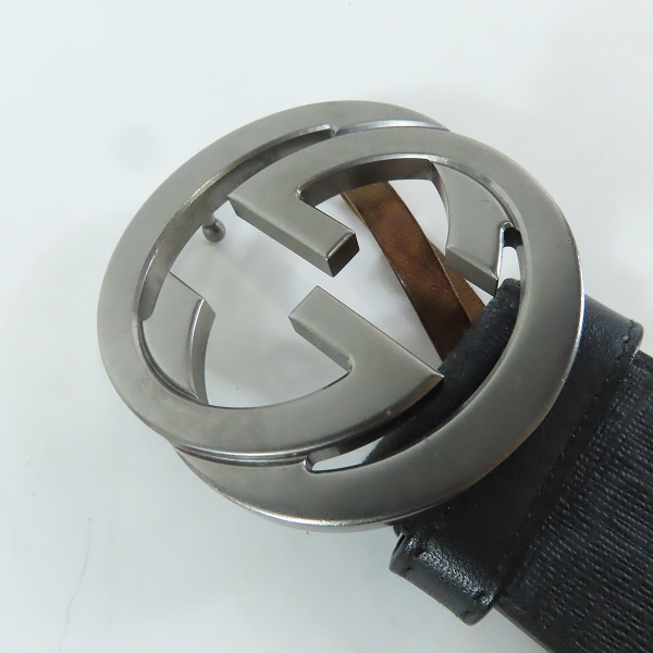 実際に弊社で買取させて頂いたGUCCI/グッチ GGスプリームキャンバス インターロッキングG バックル ベルト 411924の画像 1枚目