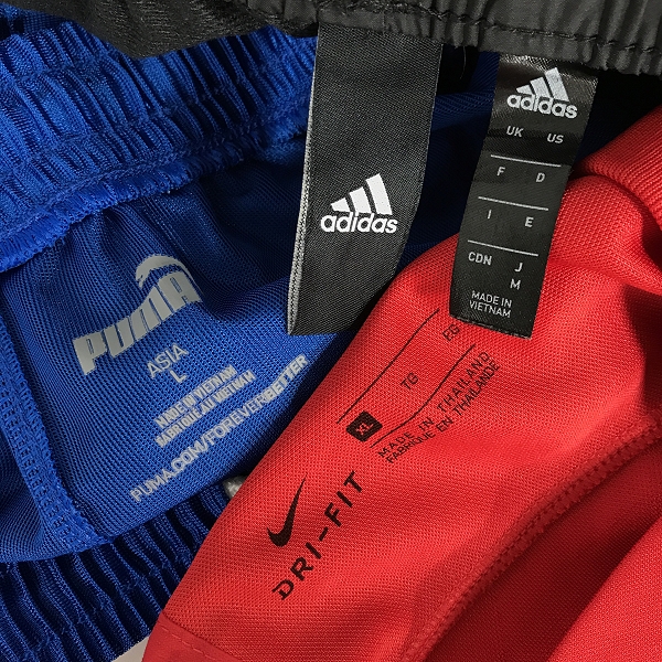 実際に弊社で買取させて頂いた【おまとめ/未使用含む】プーマ/アディダス/ナイキ 等 メンズ/レディース ハーフパンツ/ジャージ/Tシャツ 他 スポーツウェア