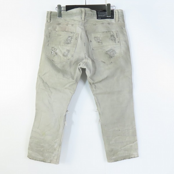 実際に弊社で買取させて頂いたJULIUS/ユリウス カオス期 2011SS ダメージ加工七分丈コットンデニムパンツ/1の画像 1枚目