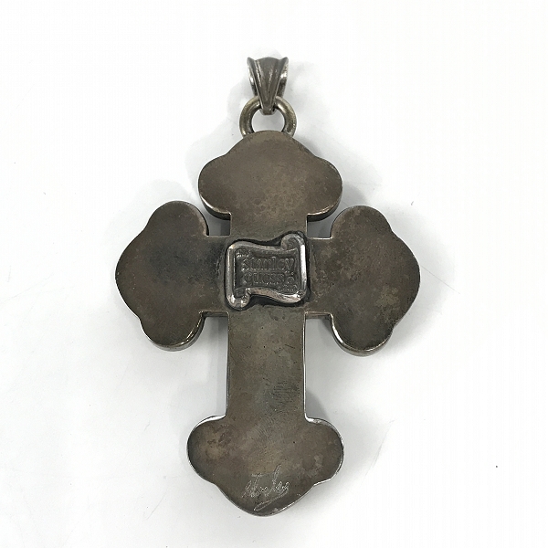 実際に弊社で買取させて頂いたSTANLEY GUESS/スタンリーゲス ウッドインレイド ガンズクロス/スモールスカル ペンダントトップ/ネックレスの画像 2枚目