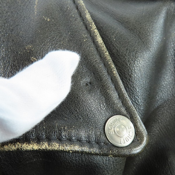 実際に弊社で買取させて頂いたPERFECTO by Schott/パーフェクト バイ ショット ダブルライダースジャケット/40の画像 8枚目