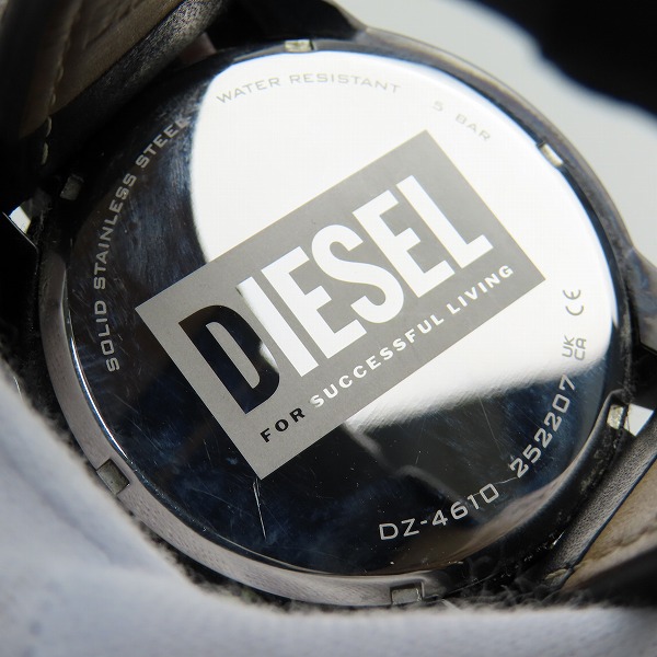 実際に弊社で買取させて頂いたDIESEL/ディーゼル SPLIT/スプリット レザーベルト 時計/ウォッチ DZ4610の画像 3枚目
