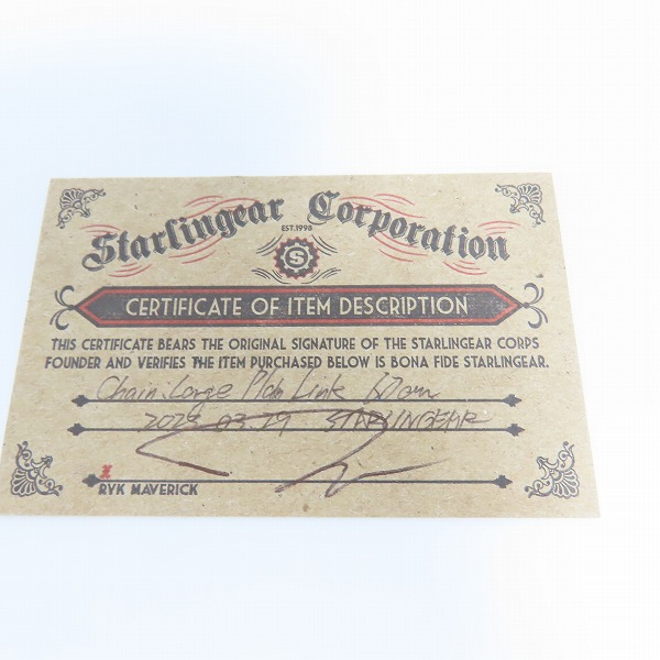 実際に弊社で買取させて頂いた【ギャラ付】STARLINGEAR/スターリンギア ラージプレーンリンクチェーン/60cmの画像 5枚目