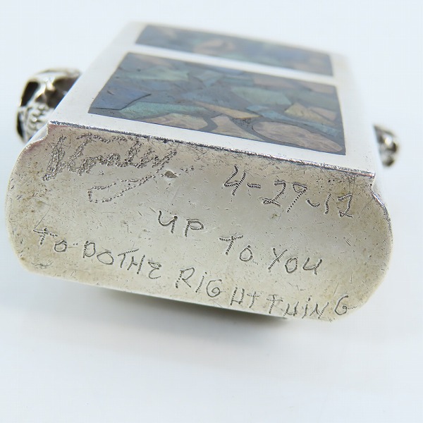 実際に弊社で買取させて頂いたSTANLEY GUESS/スタンリーゲス スカルヒンジ/スモールスカル マルチシェル インレイ オイルライターの画像 6枚目