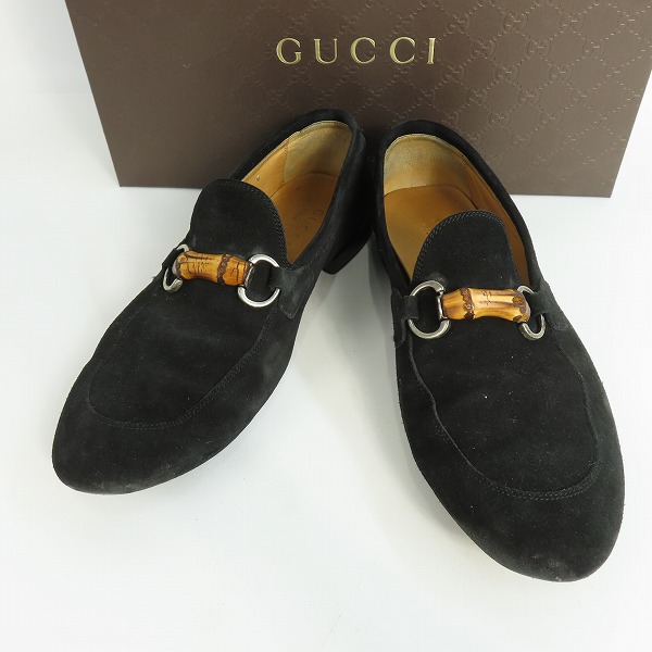 実際に弊社で買取させて頂いたGUCCI/グッチ スエード バンブー ホースビット ローファー 368435 6