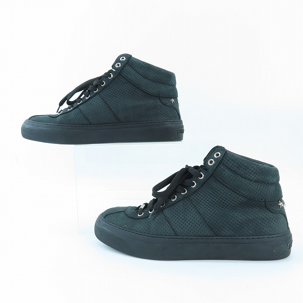 実際に弊社で買取させて頂いたJIMMY CHOO/ジミーチュウ スタースタッズ ハイカットスニーカー ブラック/42の画像 3枚目