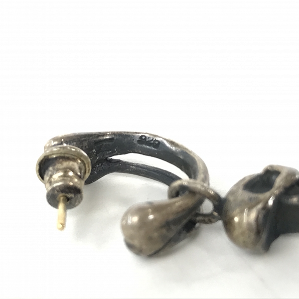 実際に弊社で買取させて頂いたNECROMANCE/ネクロマンス ボーンフープ スクリーミングスカル ピアス 両耳用の画像 7枚目