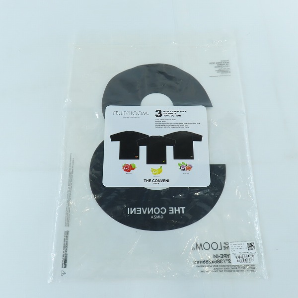 実際に弊社で買取させて頂いた(1)FRAGMENT DESIGN/フラグメントデザイン THE CONVENI GINZA ザコンビニ FRUIT OF THE LOOM 3P TEE/ブラックの画像 4枚目