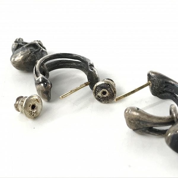 実際に弊社で買取させて頂いたNECROMANCE/ネクロマンス ボーンフープ スクリーミングスカル ピアス 両耳用の画像 4枚目