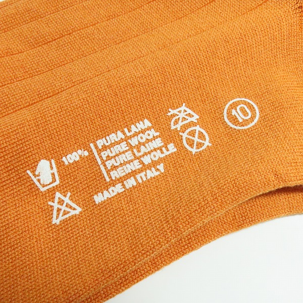実際に弊社で買取させて頂いた【未使用】HERMES/エルメス 靴下 ソックス オレンジの画像 3枚目