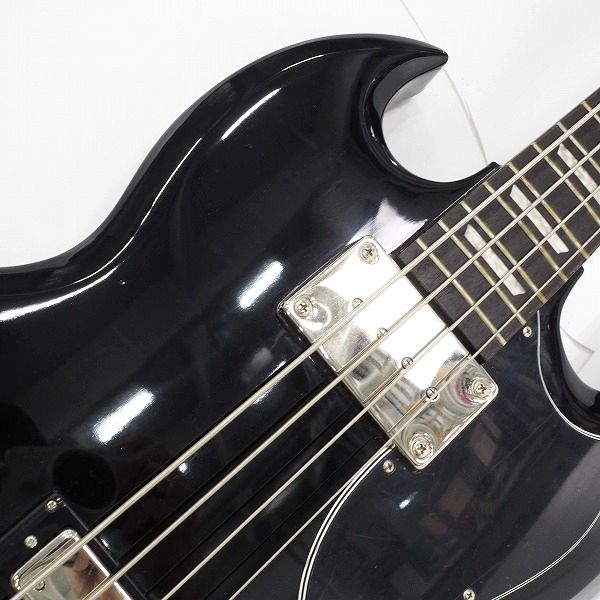 実際に弊社で買取させて頂いた★Epiphone/エピフォン EB-3 Bass Ebony 2ピックアップ 4弦エレキベース  SGタイプ ギグケース付の画像 4枚目