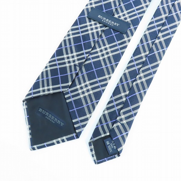 実際に弊社で買取させて頂いたBURBERRY LONDON/バーバリー ロンドン チェック柄 シルクネクタイの画像 2枚目