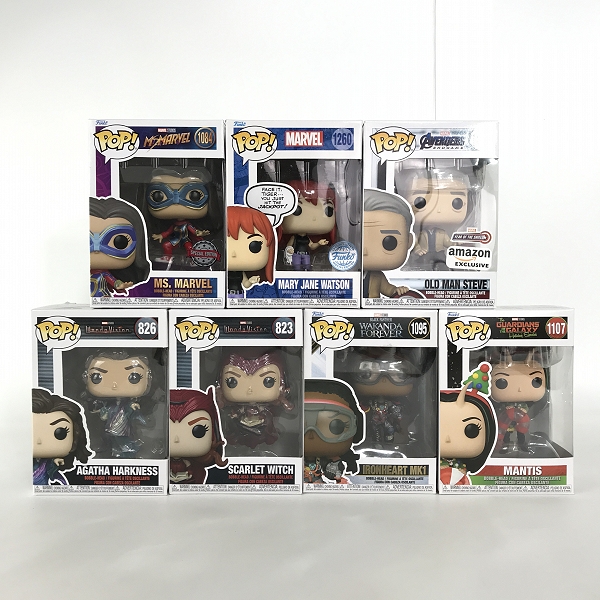 実際に弊社で買取させて頂いた【おまとめ】Funko/ファンコ Pop/ポップ MS.マーベル/スカーレットウィッチ/アイアンハート/マンティス 等 フィギュア
