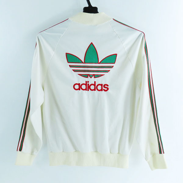 実際に弊社で買取させて頂いたadidas/アディダス 80s~90s ヴィンテージ 銀タグ トラックジャケット ホワイト /Sの画像 1枚目