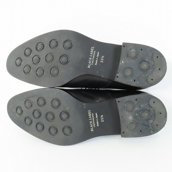 実際に弊社で買取させて頂いたBLACK LABEL CRESTBRIDGE/ブラックレーベルクレストブリッジ ストレートチップ レザー ビジネスシューズ/25.5の画像 2枚目