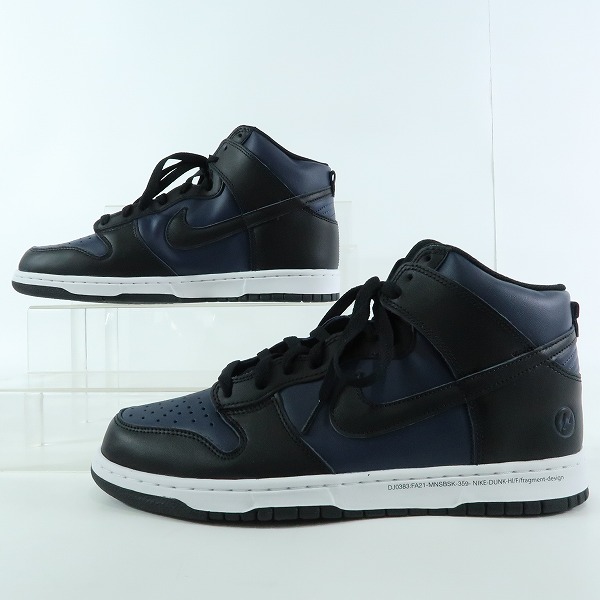 実際に弊社で買取させて頂いた【未使用】 NIKE×FRAGMENT DESIGN/ナイキ×フラグメントデザイン DUNK HI/ダンク ハイ ミッドナイトネイビー DJ0383-400/28.5の画像 3枚目