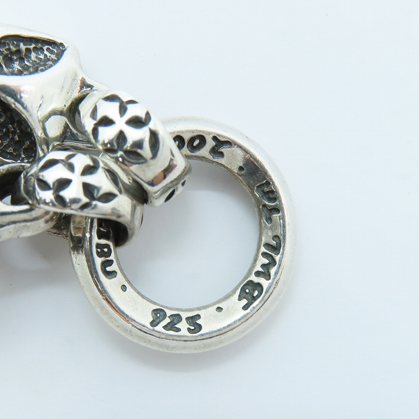 実際に弊社で買取させて頂いたBill Wall Leather/BWL/ビルウォールレザー ストーンアイ スカル/クロス ペンダント トップの画像 4枚目