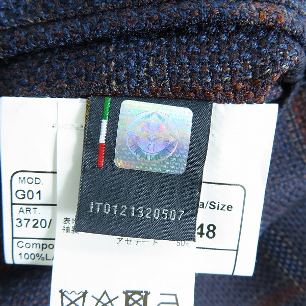 実際に弊社で買取させて頂いたBOTTEGA MARTINESE/ボッテガマルティネーゼ 総柄2Bテーラードジャケット/48の画像 4枚目