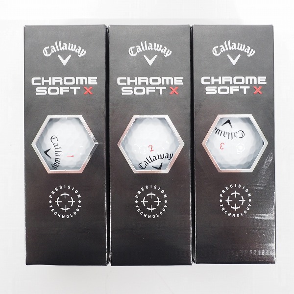 実際に弊社で買取させて頂いた【未使用】Callaway/キャロウェイ CHROME SOFT X ゴルフボール ホワイト 3スリーブ