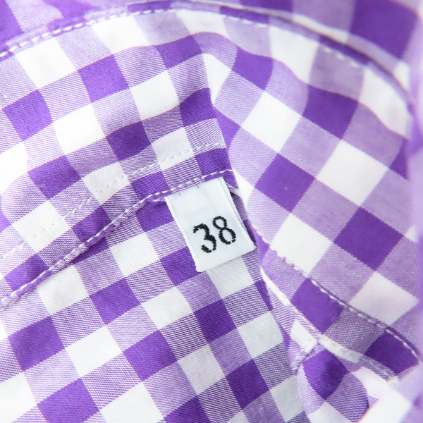 実際に弊社で買取させて頂いた【JPタグ】ETRO/エトロ ギンガムチェック柄 長袖シャツ パープル×ホワイト 38の画像 3枚目