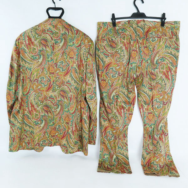 実際に弊社で買取させて頂いた【未使用】ETRO/エトロ ペイズリー柄 ジャケット/パンツ セットアップスーツ オレンジ 11807-4009/58/56の画像 1枚目
